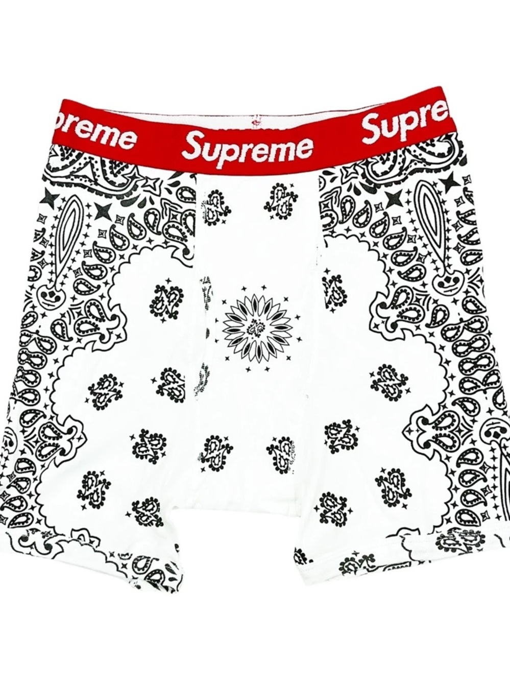 Supreme x Hanes Bandana Boxer Briefs with Red Waistband